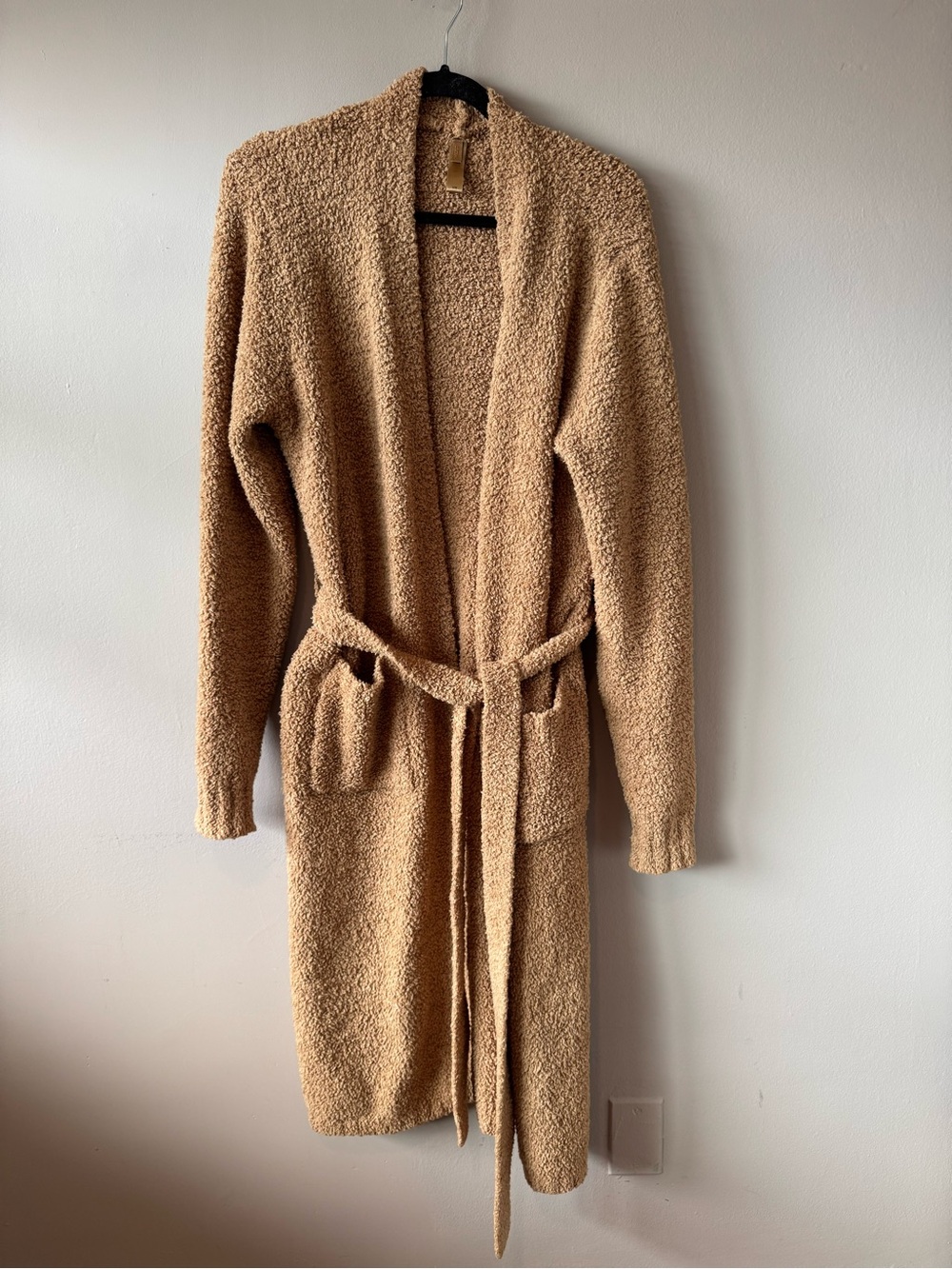 Skims Women’s Teddy Bouclé Cozy Knit Robe in Camel Size Small/Medium